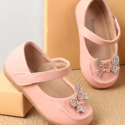 Cute Walk by Babyhug Bellies With Velcro Closure & Bow Applique - Peach-picture-21