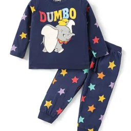 Babyoye Disney Single Jersey Knit Full Sleeves Night Suit With Dumbo Graphics - Navy Blue-picture-23