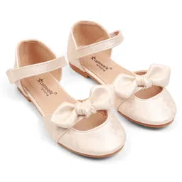 Cute Walk by Babyhug Velcro Closure Ballerina with Bow Applique - Beige-picture-10