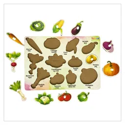 TodFod Wooden Vegetable  & Body parts Puzzle 2 Pieces - Multicolour image 2