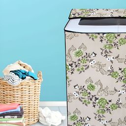 DREAM CARE Beige Printed Dustproof & Waterproof Semi-Automatic Washing Machine Cover 8Kg-picture-6
