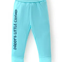 Babyoye 100% Cotton Interlock Knit Footed Diaper Legging Playground Print Pack Of 2 - Blue image 4