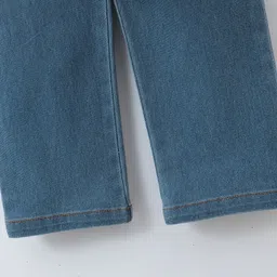 Mark & Mia Full Length Washed Jeans with Floral Embroidery - Blue image 4