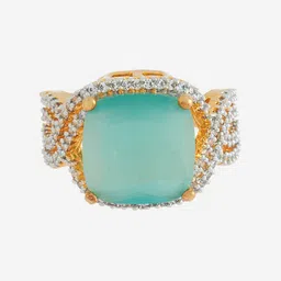 Kushal's Fashion Jewellery Rhodium-Plated Zircon Studded Adjustable Finger Ring image 2