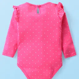 Babyhug 100% Cotton Full Sleeves Onesies with Frill Detailing Floral & Text Print Pack of 3 - Multicolour image 5