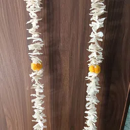 Nutts White & Yellow 2 Pieces Paper Gajra Hanging Garlands image 5