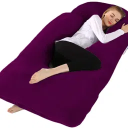 angel mommy J Shape Microfibre Solid Pregnancy Pillow Pack of 1 image 2