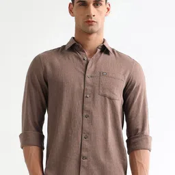 Arrow Sport Men Chelsea Slim Fit Textured Spread Collar Pure Cotton Casual Shirt-picture-10