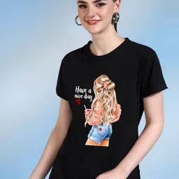 Moda Rapido Women Printed Bio Finish T-shirt-image-88