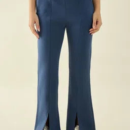 98 Degree North Women High-Rise Easy Wash Pleated Trousers-image-56