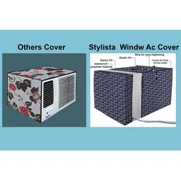 Stylista Blue Solid Waterproof Air Conditioner Covers image 4