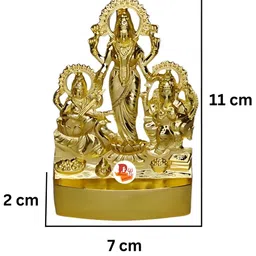 DARIDRA BHANJAN Gold-Toned Laxmi Ganesh Saraswati Religious Idol Showpiece image 5