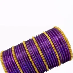 poshing Purple Glass Artificial Stones Bangle image 2