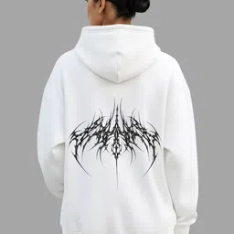 TheBTclub Unisex Typography Printed Hooded Pullover Oversized Sweatshirt image 5