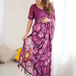 Moksha Trends Floral Organza Designer Banarasi Saree image 4