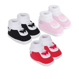 NESKA MODA Kids-Unisex Black Cotton Booties-picture-4