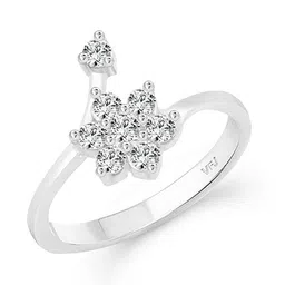 Vighnaharta Rhodium-Plated CZ-Studded Finger Ring image 1