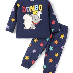 Babyoye Disney Single Jersey Knit Full Sleeves Night Suit With Dumbo Graphics - Navy Blue-picture-10