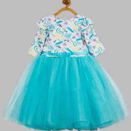 Toy Balloon Kids Three Fourth Sleeves Abstract Printed Dress - Sky Blue-picture-11