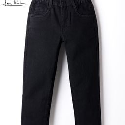 arias by lara dutta Arias Cotton Elastane Woven Full Length Straight Fit Solid Color Jeans - Black-picture-41