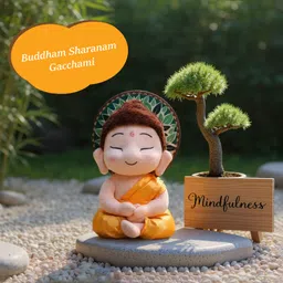 Aurbo Baby Buddha Mantra Chanting Musical Soft Plush Toy for Kids Small - Height 25 cm-image-45