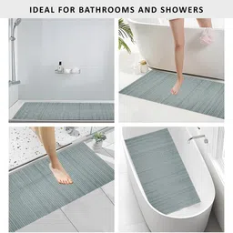 Kuber Industries Grey 110 GSM Anti-Skid Bath Rug image 4