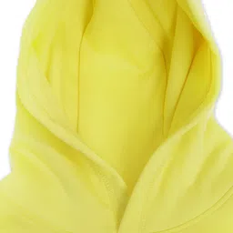 Cherry Crumble By Nitt Hyman Cotton Blend Knit Full Sleeves Colour Blocked Light Winter Hooded Sweatshirt - Yellow image 4