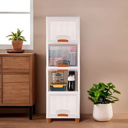 RUBOXA Transparent & Brown Textured 4 Unit Drawer Organiser-picture-9