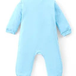 Babyhug 100% Cotton Knit Full Sleeves Front OpenRompers with Animal Print Pack of 2 - Blue & Sky image 5