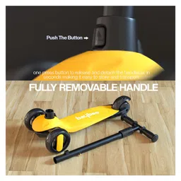 Baybee Alpha Kick Scooter for Kids, Smart 3 Wheel Kids Scooter with 4 Height Adjustable Handle, Runner Scooter with Led PU Wheels & Brake, Skate Scooter for Kids (Yellow) image 5