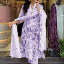 BAESD Women Floral Printed A-Line Kurta with Palazzos & Dupatta-image-51