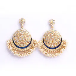 Sukkhi White Gold Plated Enamelled Classic Chandbalis image 2