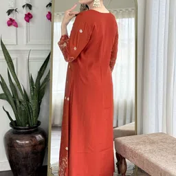 Moda Rapido Women Floral Embroidered Kurta with Palazzos & Dupatta image 4