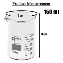 Glassco GC-229.202.06 Scientific Glass Beaker Low Form with Pouring Spout 150 ml (Pack of 10 Pcs) image 5
