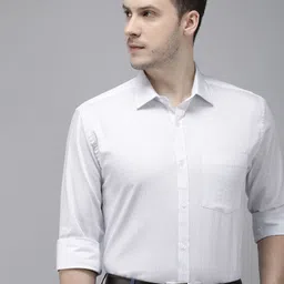 Park Avenue Pure Cotton Slim Fit Striped Formal Shirt-picture-16