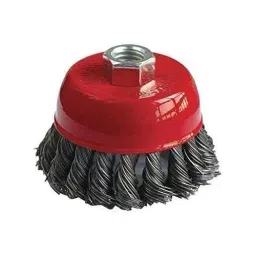 DeoDap Plastic Twisted Thread Brass Wire Red & Black Wheel Cup Brush, 195-image-96