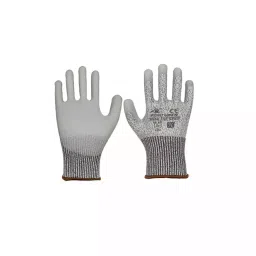 SSWW Synthetic Polyester Cut Resistant Gloves Grey Color, L Size, SSWW398 (Pack of 100 Pair) image 1