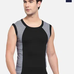 Sporto by Macho Men Pack Of 2 Cotton Colourblocked Gym Vests-image-56