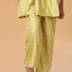 The Mini Trunk Girls Floral Printed Regular Kurti with Trousers image 2