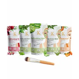 Kimayra World Set Of 5 Beetroot, Neem, Aloevera, Tulsi & Papaya Powder Face Pack image 1