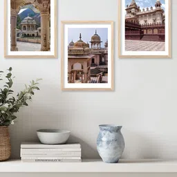 Kotart Brown & White 3 Pieces Wooden Abstract Printed Wall Art image 3