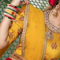 Zindura Set Of 2 Gold-Plated Stone-Studded & beaded Bangles-picture-19