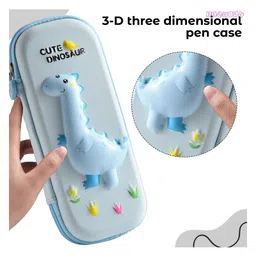 Bembika 3D Dino Design Pencil Box For School Kids Girls And BoysLight Blue image 2