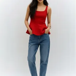 Pookiie Women Square Neck Sleeveless Peplum Top image 2