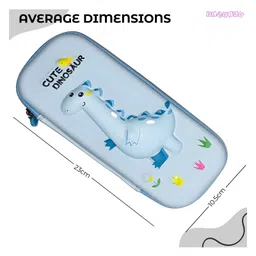 Bembika 3D Dino Design Pencil Box For School Kids Girls And BoysLight Blue image 3