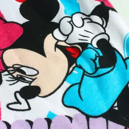 Babyhug Disney Single Jersey Knit Full Length Leggings with Minnie Mouse Print - White image 3