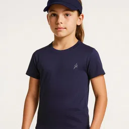 Pine Active Half Sleeves Solid Colour T-Shirt - Navy Blue image 3