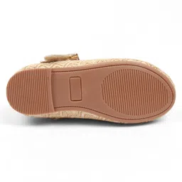 Cute Walk by Babyhug Velcro Closure Ballerina with Bow Applique - Golden image 4