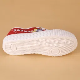 Cute Walk by Babyhug Lace Ups Casual Shoes  with Leaf Embroidered - Red image 5