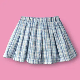 Mark & Mia Woven Full Sleeves Knee Length Checkered Party Suit - Aqua Blue image 5